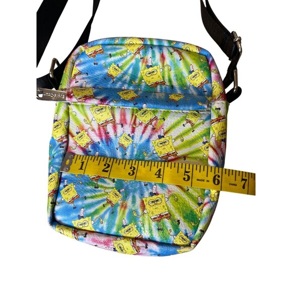 Buckle Down SpongeBob Tie-Dye Print Crossbody Bag Vegan Leather Adjustable Strap - Picture 12 of 13